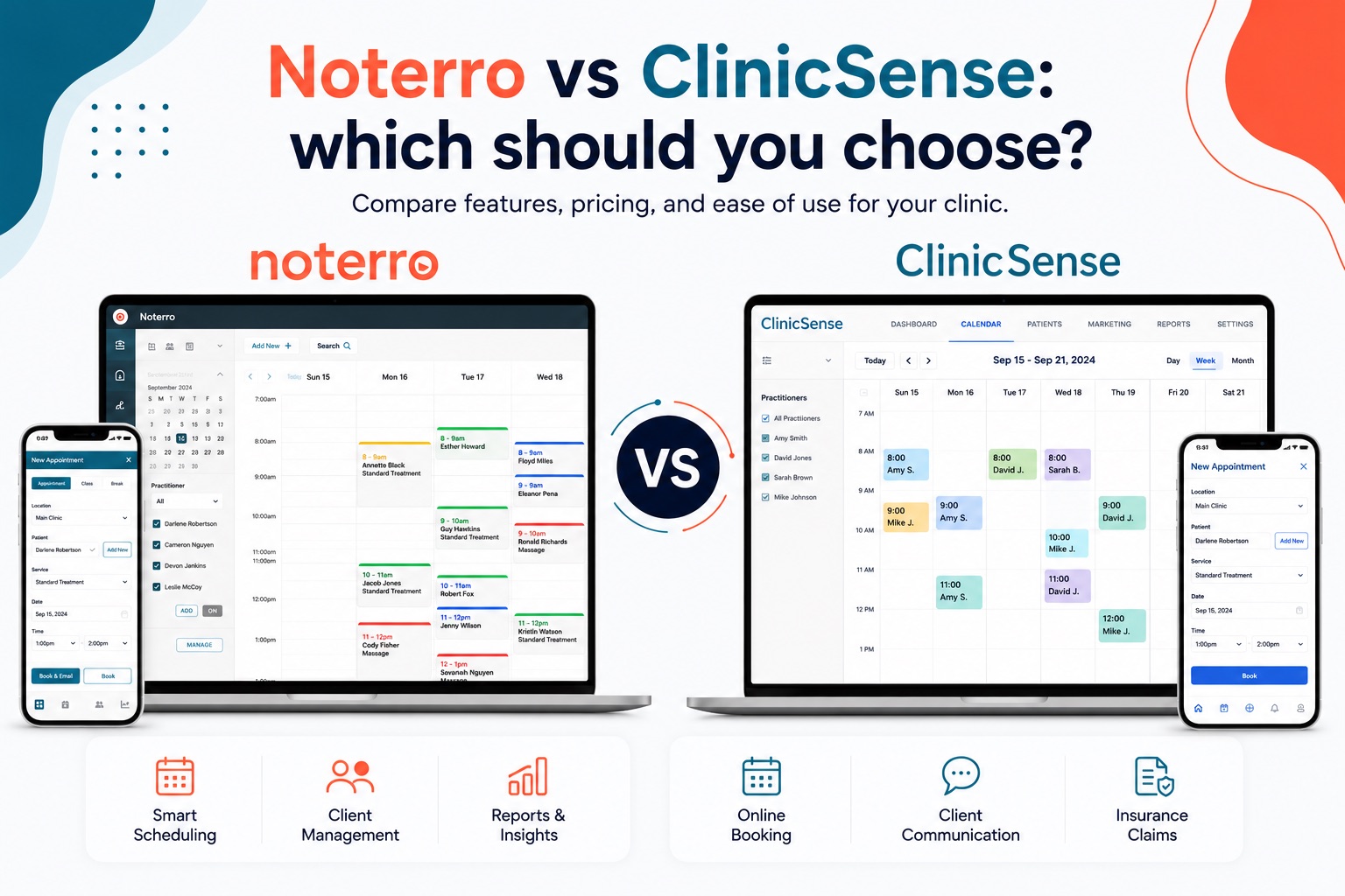 Noterro vs ClinicSense: Which Is Better for Massage Clinics?