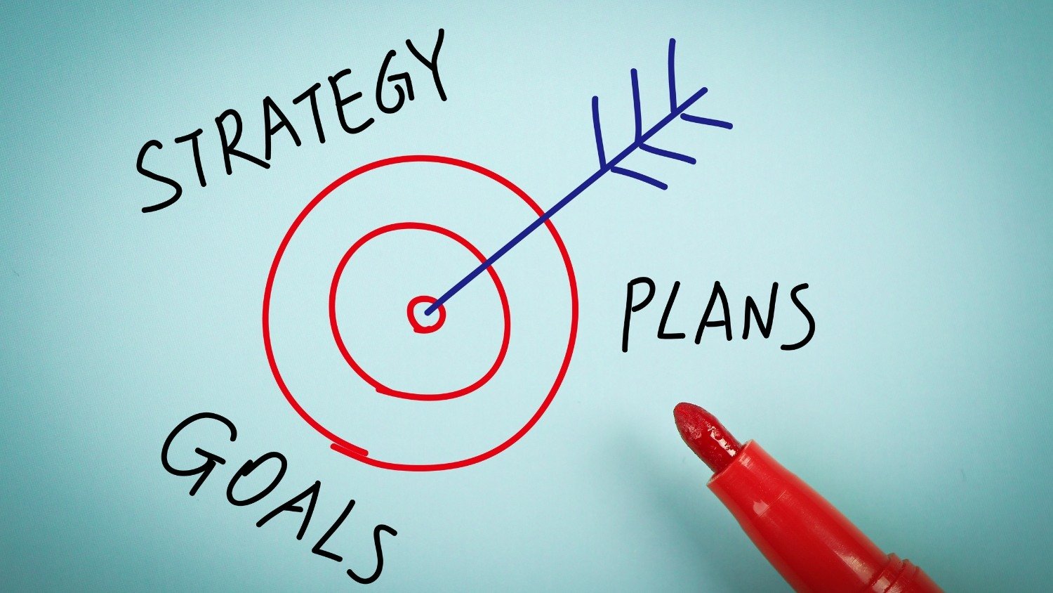 Marketing strategy illustration showing goals, planning, and decision-making required before hiring a digital marketing company