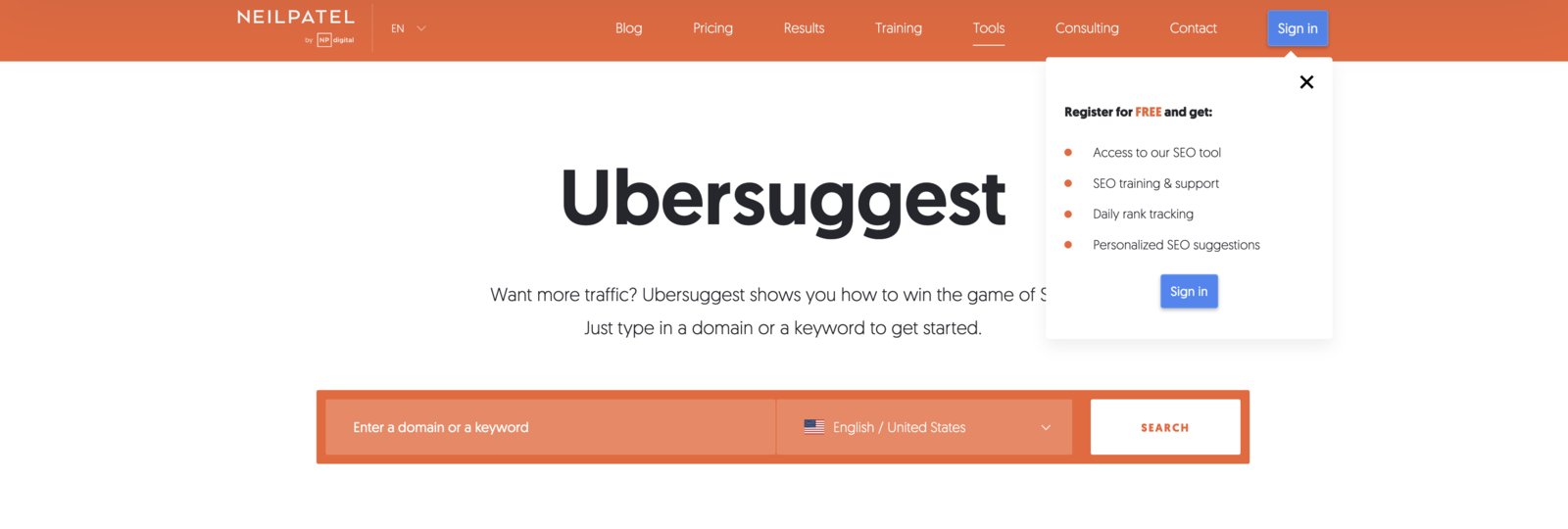 ubersuggests best free website analytic tools online