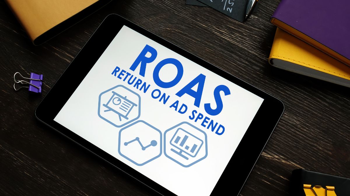 Tablet displaying return on ad spend metrics for a physio clinic Meta ads lead generation campaign