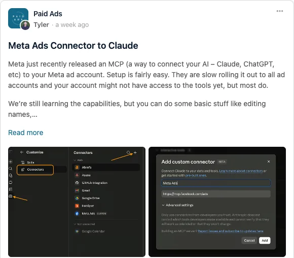 A Cliniverse founder sharing a marketing tool walkthrough with the community